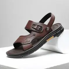 reddragonfly红蜻蜓男鞋夏季男士皮凉鞋男真皮运动沙滩鞋休闲两用拖鞋