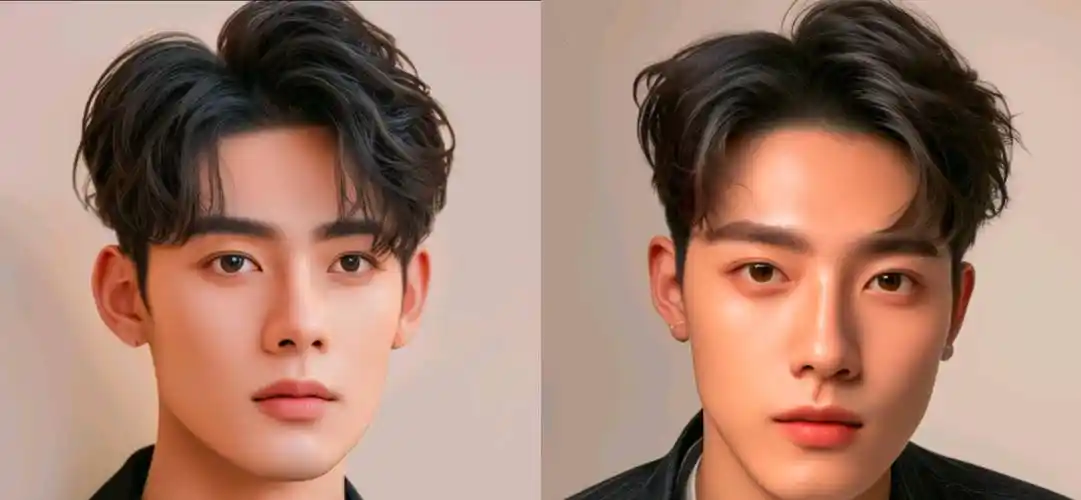 中分的发型适合不同的脸型和发质.