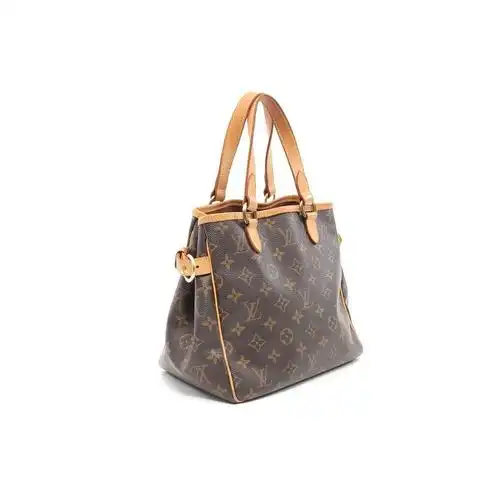 日本直邮中古lv路易威登batignolles老花手提pvc真皮女士包袋