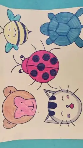 同心幼儿园小班美术圆形创意画～～《小动物》