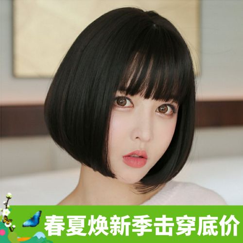 内扣假发女短发女bobo头 黑色发型假发套 假头发假短发逼真波波头