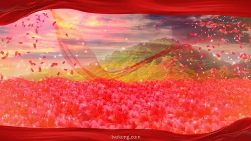歌曲映山红led大屏视频背景红歌演唱演出舞台大屏背景歌颂祖国视频