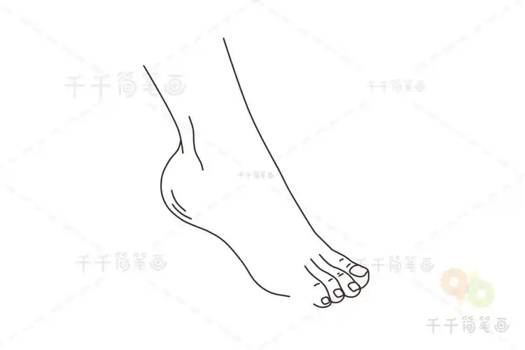 脚简笔画图片