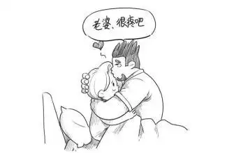 老公疼老婆的简笔画