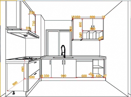 常用橱柜尺寸设计参考图纸