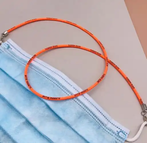跨境热销口罩配饰 ins字母弹力防丢挂脖口罩绳 多色编织口罩挂绳