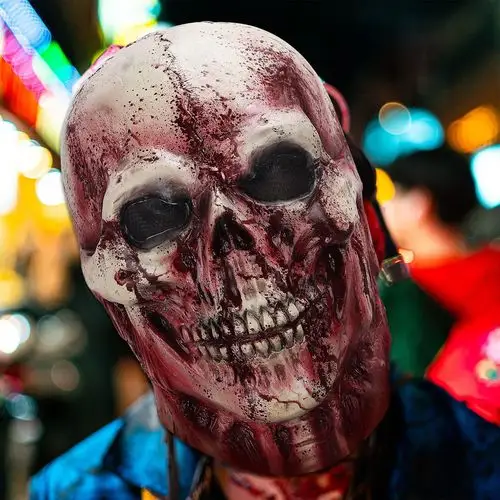 恐怖恶搞cosplay骷髅头头套 乳胶面具工厂批发万圣节骷髅头面具鬼屋