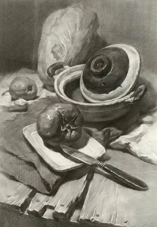 万源阳光画室带画素描静物临摹