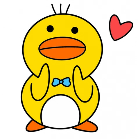 彩色鸭子头像简笔画 简笔画图片大全-普车都