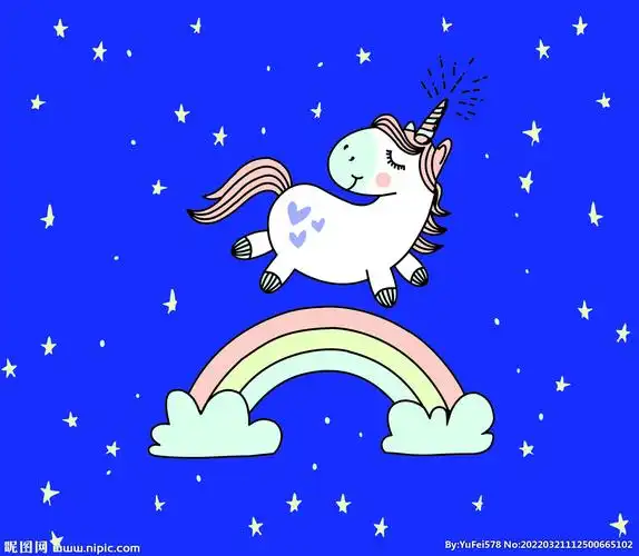 蓝色独角兽图片