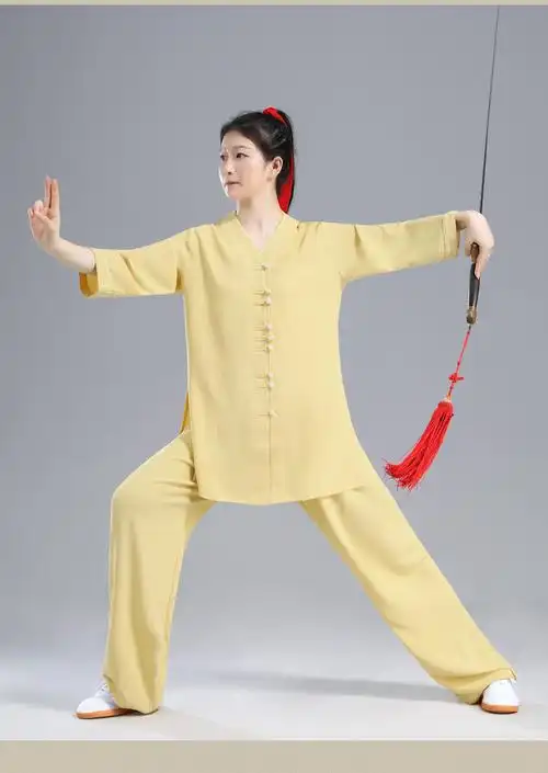 tao han高档太极服女夏季新款七分袖中老年练功服武术表演晨练服中国