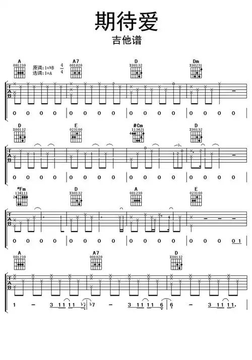 期待爱吉他谱第1页