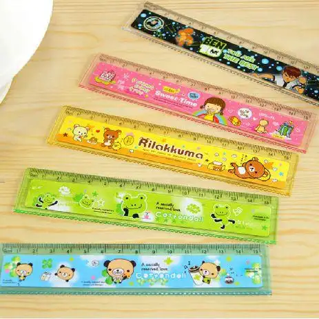 韩国文具 迪士尼 卡通 动物 韩版 笑脸 塑料15cm 厘米直尺 尺子