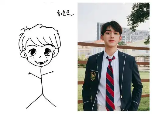 黄旭熙画的宋雨琦是羊毛卷被拉直的迪迪.