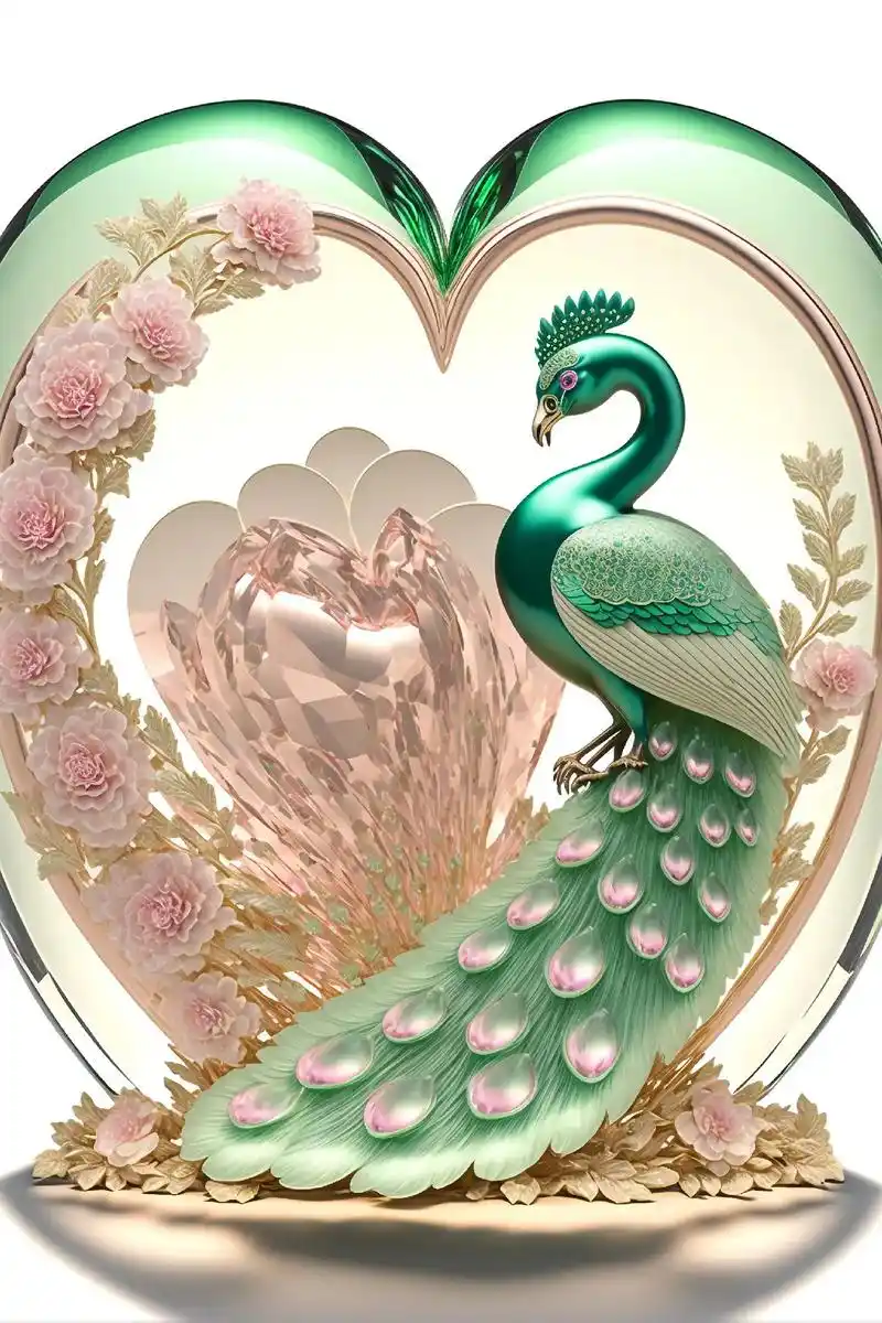 孔雀寓意着聪明,善良,自由,和平!#ai绘画 #图文伙伴计划 - 抖音