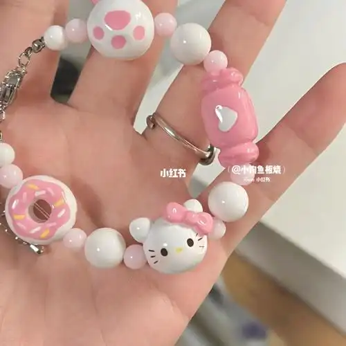 石塑粘土kitty手链