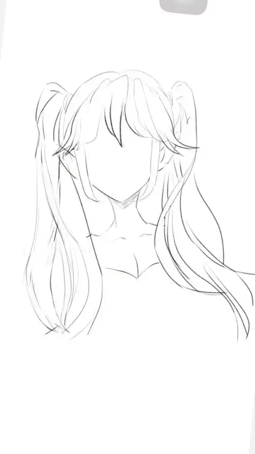 新手漫画发型女双马尾教程