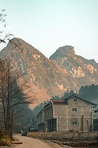 大山与民居农村房屋自然风光, 山, 民居, 房屋 背景图