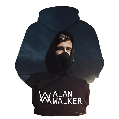 艾伦沃克新款alan walker挪威dj明星周边潮流男女休闲印花连帽衫