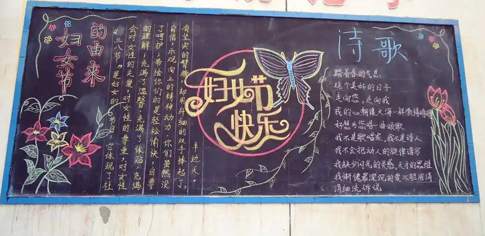 38妇女节黑板报 快乐一天