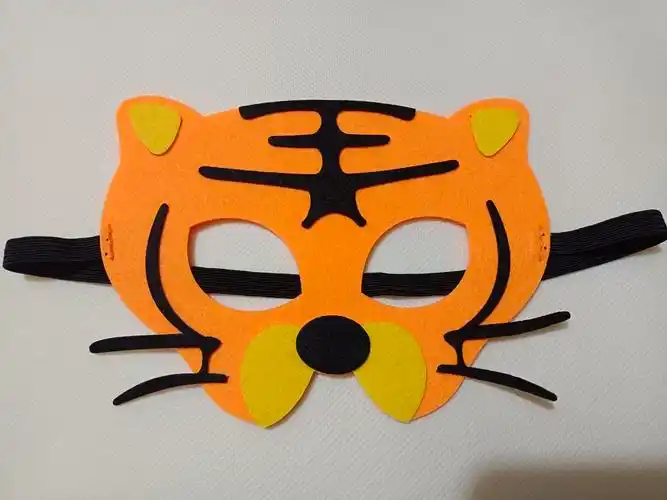diy虎头面具小老虎头饰手工制作头套儿童男孩虎年年会表演道具