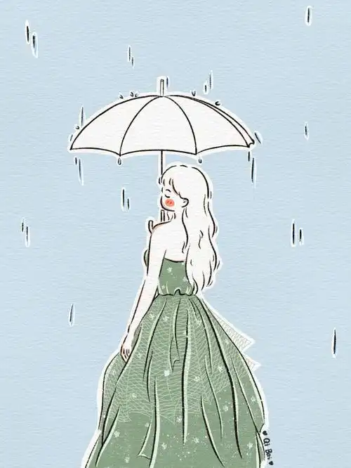 简笔画头像0199景甜可爱少女头像插画