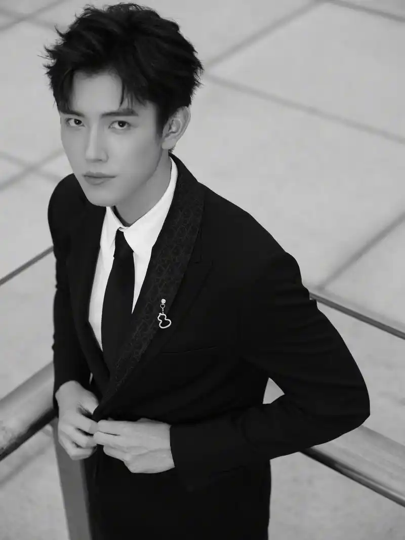 陈飞宇金鸡奖闭幕式造型,以一袭黑色西装造型亮相,绅士范儿十足