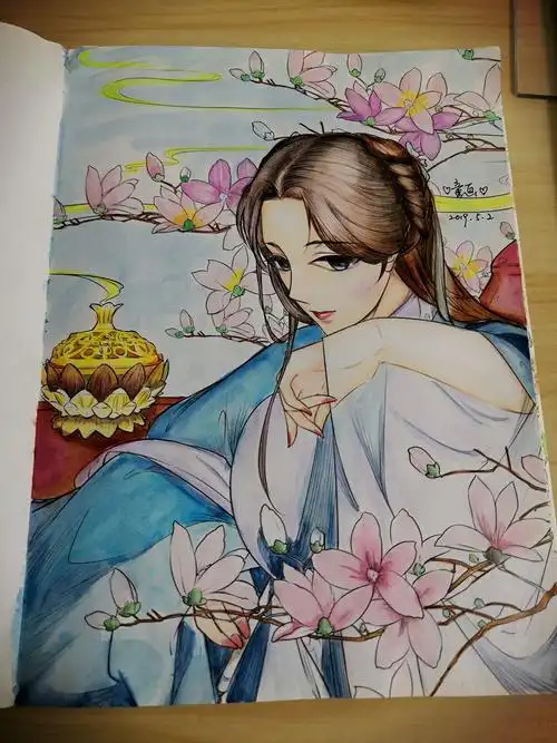 水彩古风涂色思美人78含步骤