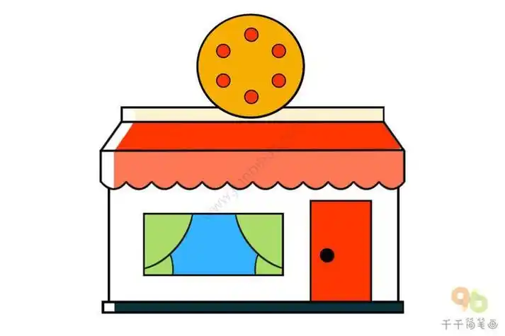 萌版甜品屋简笔画教你画可爱的蛋糕店简笔画儿童简笔画|画一座卡通的
