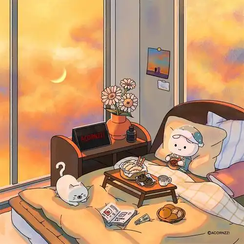 10张超治愈的卡通日常生活插图