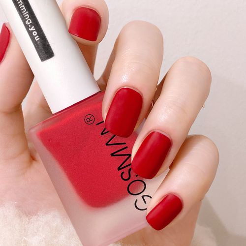 大红色过年指甲油免烤速干持久不掉色磨砂哑光美甲油显白不可撕