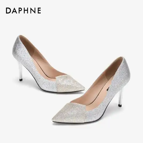 达芙妮女鞋2020新款夏单鞋细跟超高高跟鞋尖头浅口单鞋