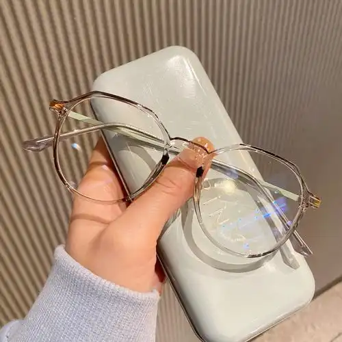 多边形网红透明平光镜架素颜神器防蓝光眼镜框眼镜架