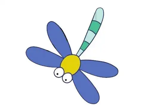 卡通蜻蜓简笔画画法步骤图片