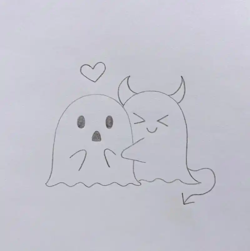 可爱鬼97简笔画教程