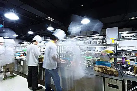 现代,厨房,忙碌,厨师