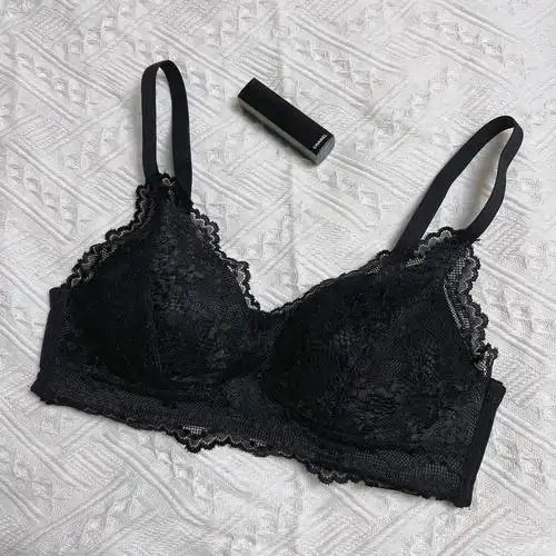 上升少女春夏薄款小胸聚拢收副乳防下垂无钢圈蕾丝超薄透气文胸