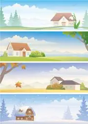 春夏秋冬四季风景画