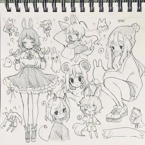 精致的动漫人物线稿作品,喜欢画动漫的收藏起来,超适合