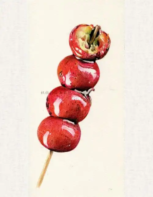 彩铅糖葫芦看着口水都酸了