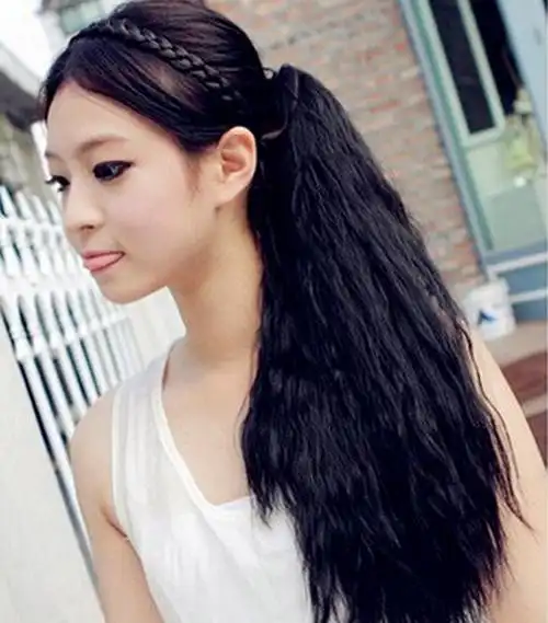 女生长发锡纸烫发型图片甜美减龄