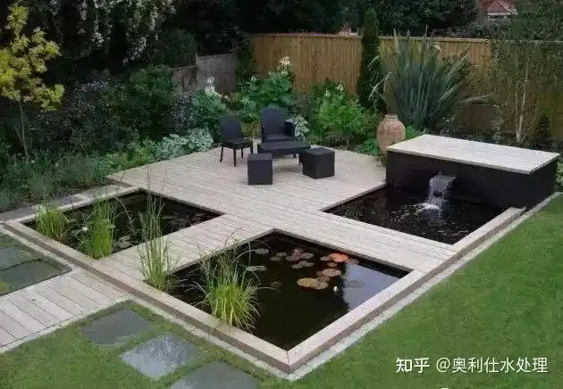 庭院景观水池让人与自然之间和谐共处岁月静好