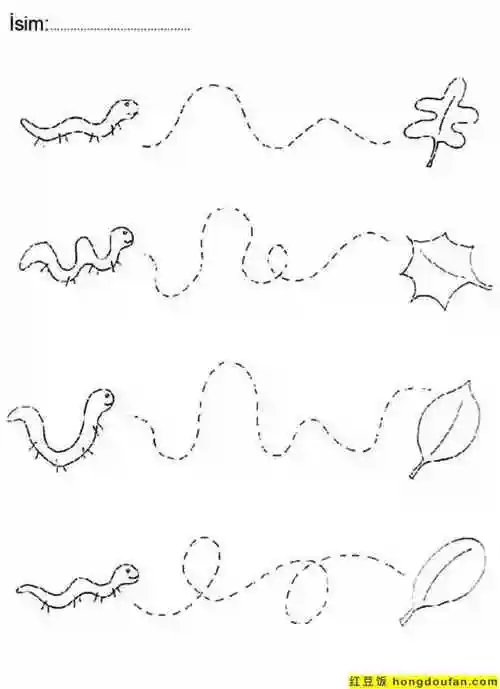 控笔练习题打印-红豆饭小学生简笔画大全