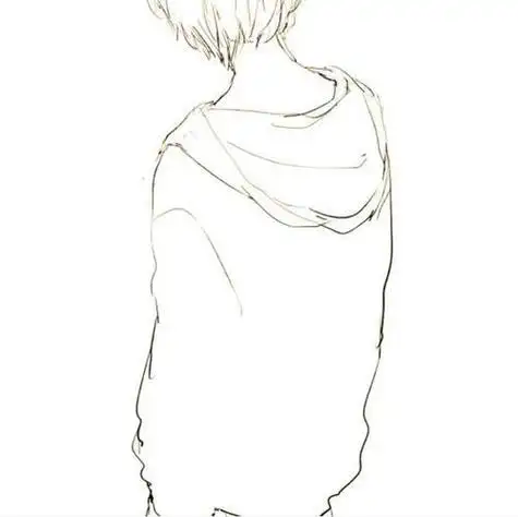 男生背影的动漫简笔画