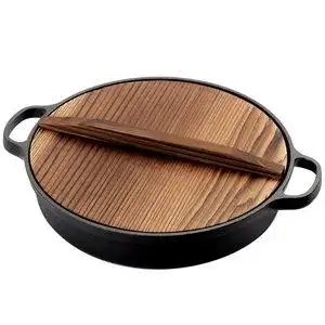 平底铸铁煎锅加厚铸铁饼铛老式鏊子烙饼锅水煎包生煎锅老式厚铁锅