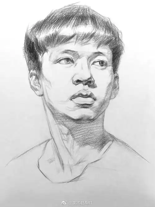 男青年素描头像步骤