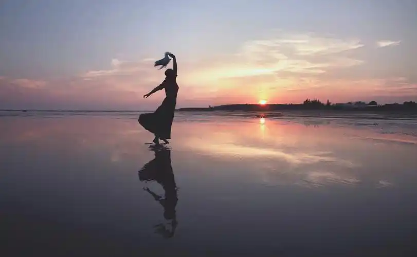 阳光灿烂的倒影