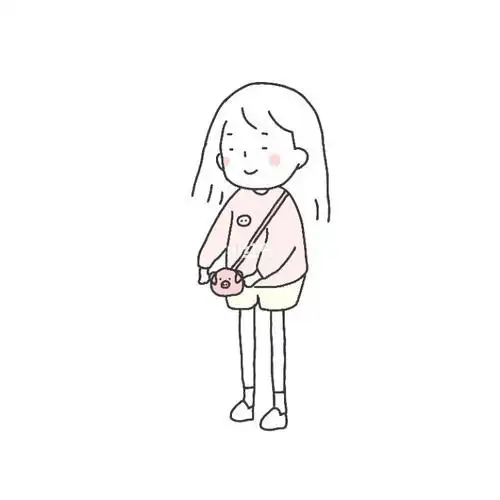 ins风小女孩全身简笔画 今天吃完饭然后闲着就画了几张 太喜欢这些简