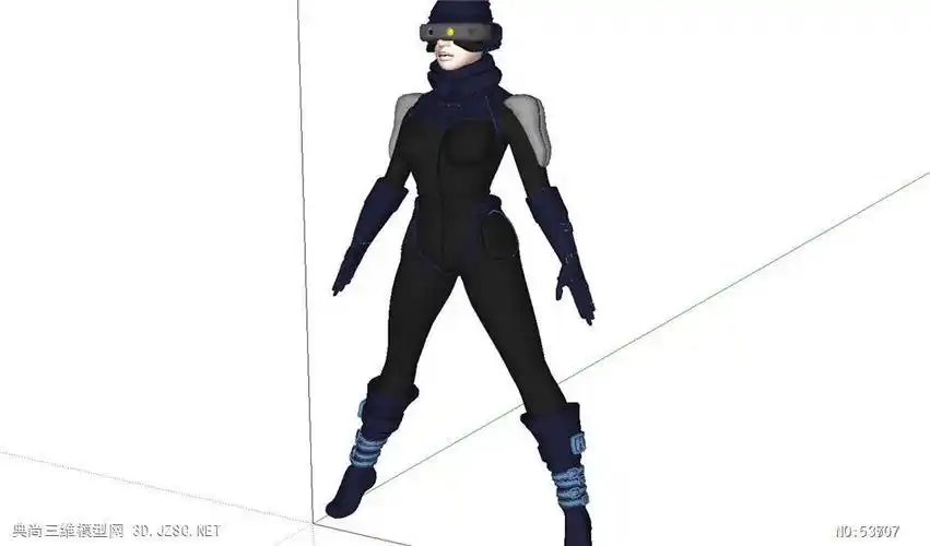 超级女飞贼现代写实人物su3d模型