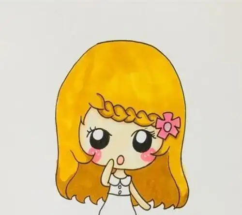 漂亮长发女孩简笔画步骤,图片,简笔画-学笔画